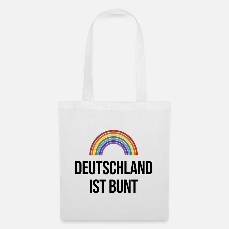 Deutschland ist bunt in Regenbogen Farben - Stoffbeutel - Weiß