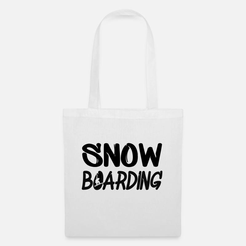 snowboarding boarder boarding - Stoffbeutel - Weiß