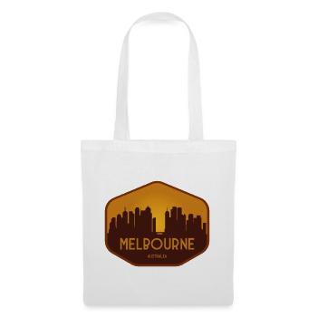 Melbourne Skyline Abzeichen - Stoffbeutel - Weiß - Vorne