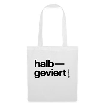 Conception typographique »Halbgeviert« - Sac en tissu - blanc - Devant