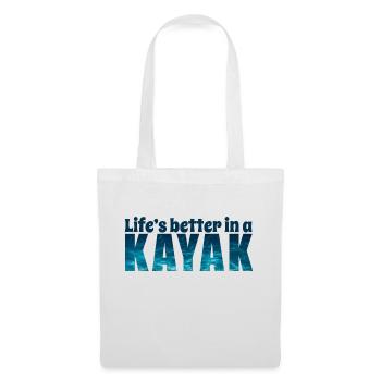 Life is better in a Kayak - Kajak shirt - Stoffbeutel - Weiß - Vorne