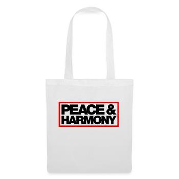 Typo Peace Harmony Kontur 2C - Stoffbeutel - Weiß - Vorne