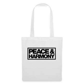 Typo Peace Harmony Kontur 1C - Stoffbeutel - Weiß - Vorne