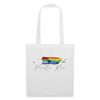 Porto Rico (États-Unis) | Drapeau réel | Texte LGBTQIA+ - Sac en tissu - blanc - Devant