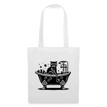 Cute raccoon in the bathtub - Tote Bag - white - Front