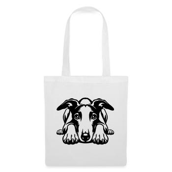 Tête de whippet avec pattes - Sac en tissu - blanc - Devant