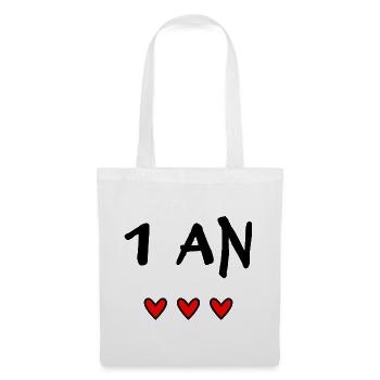 1. 1 year. 1st ANNIVERSARY. 1 YEAR ANNIVERSARY - Tote Bag - white - Front