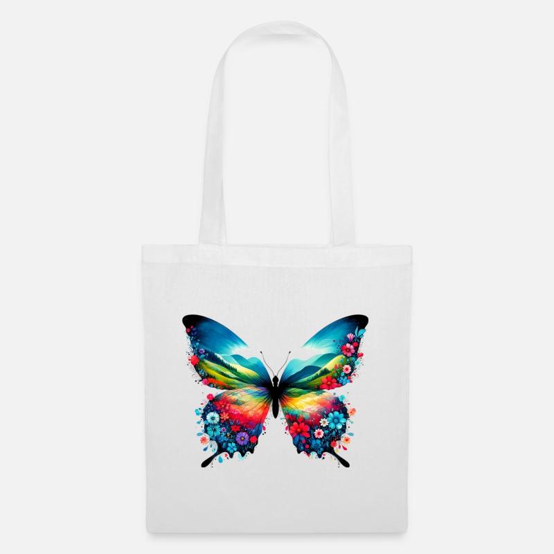 Schmetterling - Stoffbeutel - Weiß