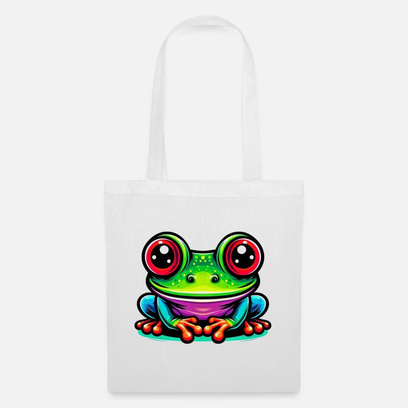 Frosch - Stoffbeutel - Weiß
