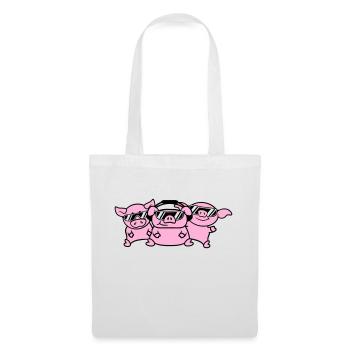 3 DJ Party Pigs Team Three Friends Party Crew - Tote Bag - white - Front