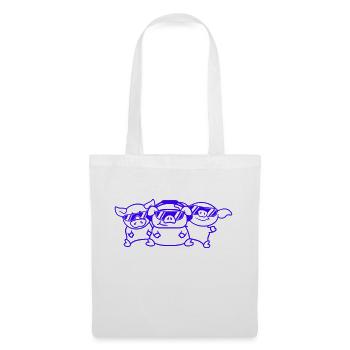 3 DJ Party Pigs Team Three Friends Party Crew - Tote Bag - white - Front
