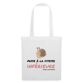 Passe à la vitesse inferieure - Sac en tissu - blanc - Devant