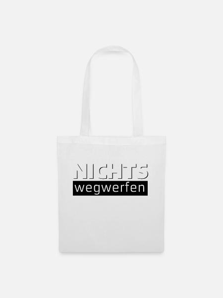 NICHTS wegwerfen - Stoffbeutel - Weiß