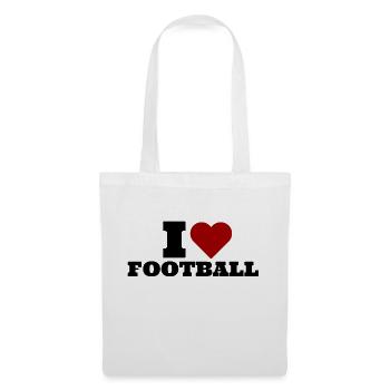 I LOVE FOOTBALL - Stoffbeutel - Weiß - Vorne