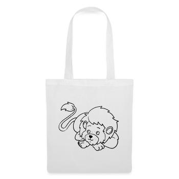 Lion Kawaii coloring page hand-illustrated - Tote Bag - white - Front