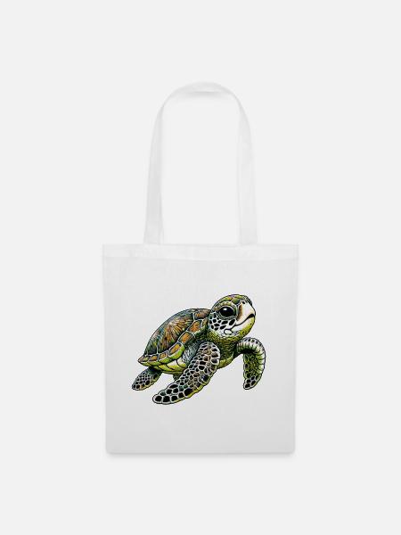 Schildkröte - Stoffbeutel - Weiß