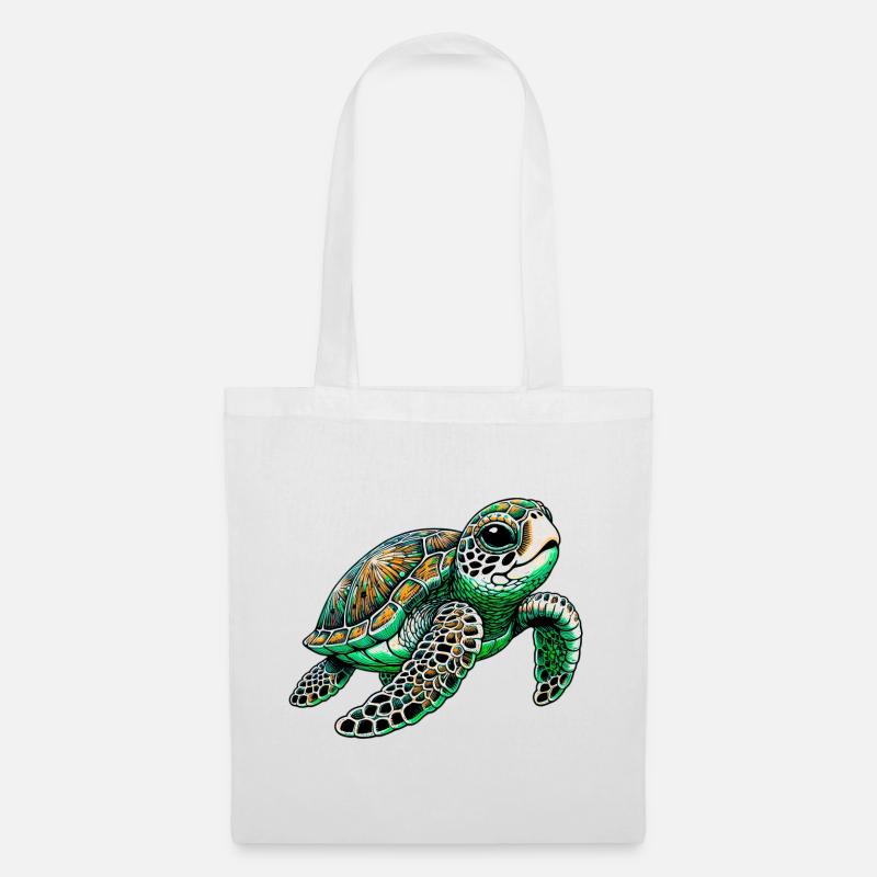 Schildkröte - Stoffbeutel - Weiß
