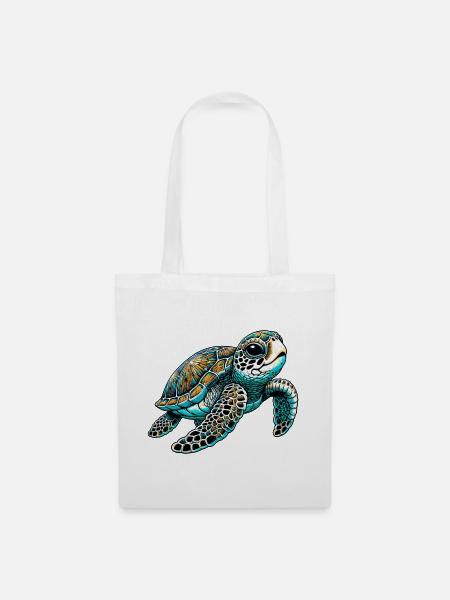 Schildkröte - Stoffbeutel - Weiß