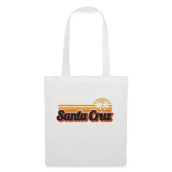 Santa Cruz Sunset Palmiers, Soleil Idée Cadeau - Sac en tissu - blanc - Devant