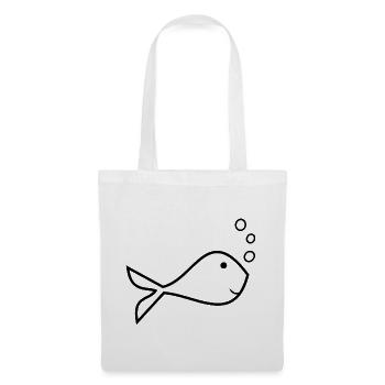 POISSON. SARDINE. POISSON D'AVRIL. ANNIVERSAIRE - Sac en tissu - blanc - Devant