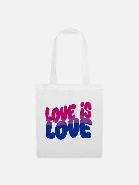 Love is Love – Bi Visibility in Style - Stoffbeutel - Weiß