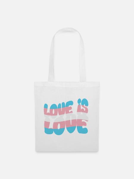 Love is Love – Trans & Visible with Pride - Stoffbeutel - Weiß
