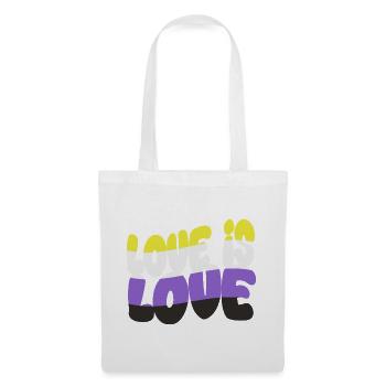 Love is Love – Nonbinary & Proud - Stoffbeutel - Weiß - Vorne