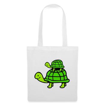 2 tortues Piggyback Maman Papa Enfant Chevauchant Mignon - Sac en tissu - blanc - Devant
