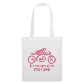Team des Morues sur Moto Rose - Sac en tissu - blanc - Devant