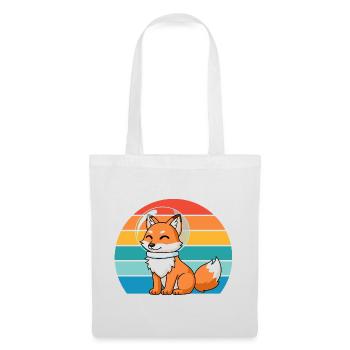 astronautes rétro prédateur renard roux renard amoureux des renards - Sac en tissu - blanc - Devant