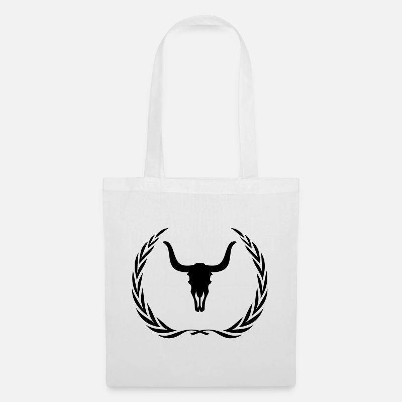 Bull Skeleton Wreath - Tote Bag - white
