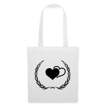 Coeurs symbole couronne - Sac en tissu - blanc - Devant