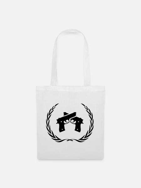 Pistole Symbol Kranz - Stoffbeutel - Weiß