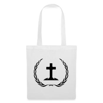 Couronne de symbole de croix - Sac en tissu - blanc - Devant