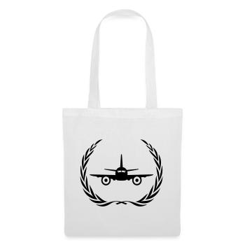 Couronne de symbole d’avion - Sac en tissu - blanc - Devant