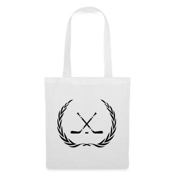 Couronne de bâton de hockey sur glace - Sac en tissu - blanc - Devant