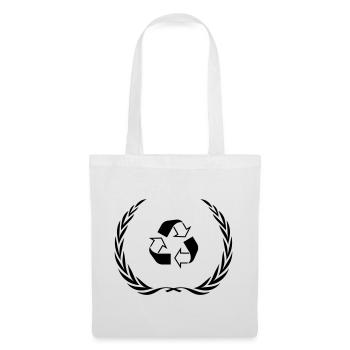 Couronne de symbole de recyclage - Sac en tissu - blanc - Devant