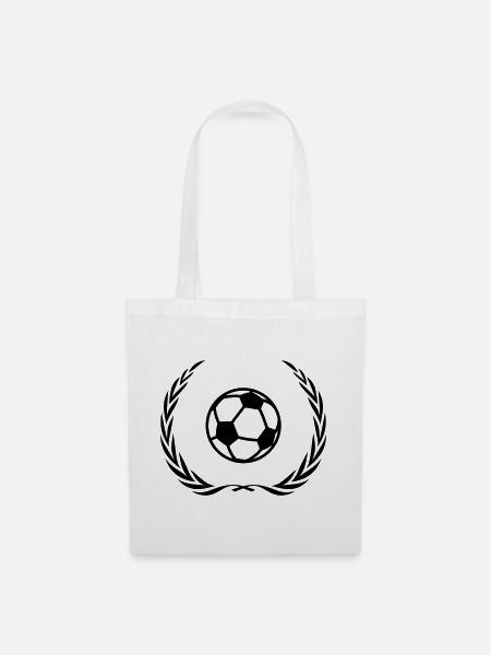 Fussball Symbol Kranz - Stoffbeutel - Weiß
