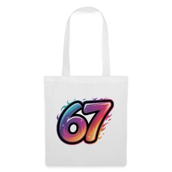 67 - T-shirt Funny Six Seven - Sac en tissu - blanc - Devant