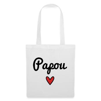 PAPOU. PAPA. FÊTE DES PÈRES. BONNE FÊTE PAPA - Sac en tissu - blanc - Devant