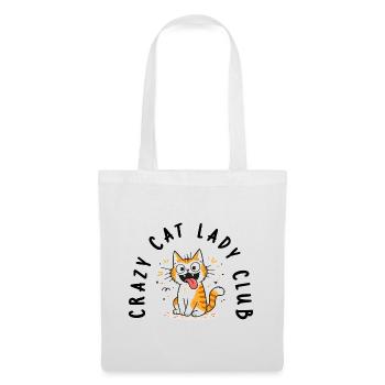 Crazy Cat Lady Club Lustiger Katzen Spruch - Stoffbeutel - Weiß - Vorne