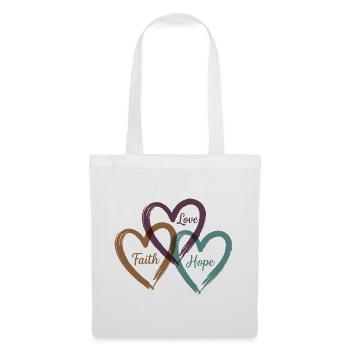 Love Faith Hope – Inspirational Heart Design - Sac en tissu - blanc - Devant