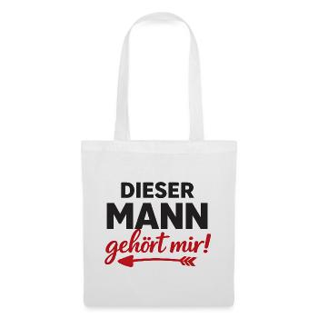 DIESER MANN gehört mir Partner Geschenk für Paare - Stoffbeutel - Weiß - Vorne