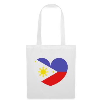 Drapeau du cœur des Philippines - Sac en tissu - blanc - Devant