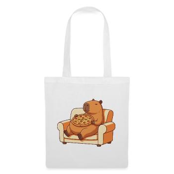 Pizza Capybara sur le canapé - Sac en tissu - blanc - Devant