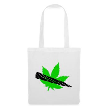 Grünes Blatt-Silhouette-Design - Stoffbeutel - Weiß - Vorne
