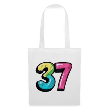 37 Nombre Coloré - Sac en tissu - blanc - Devant