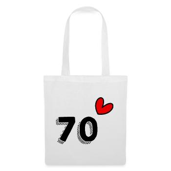 70. 70 ANS. 70e ANNIVERSAIRE. ANNIVERSAIRE 70 ANS. - Sac en tissu - blanc - Devant