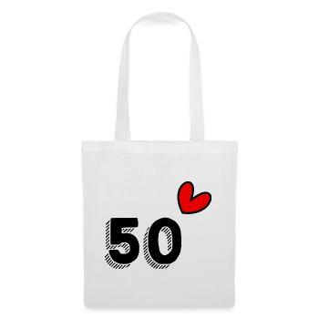 50. 50 ANS. 50e ANNIVERSAIRE. ANNIVERSAIRE 50 ANS. - Sac en tissu - blanc - Devant