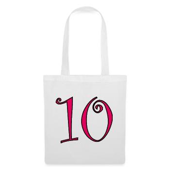 10. 10 YEARS. 10th ANNIVERSARY. 10 YEAR ANNIVERSARY. - Tote Bag - white - Front